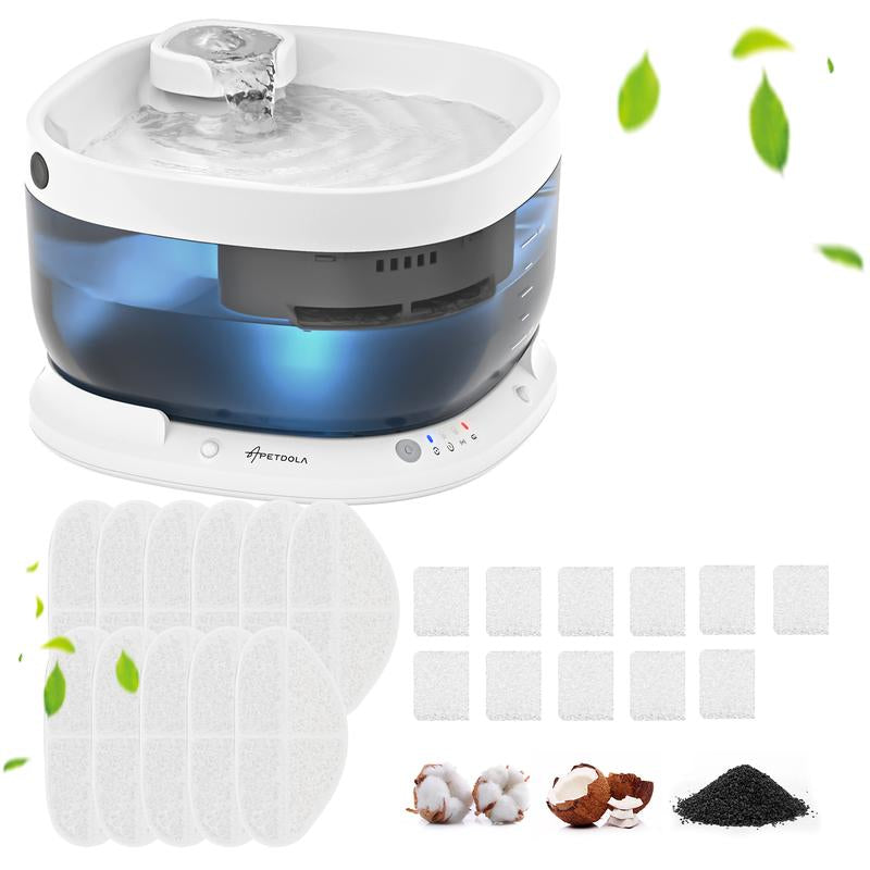 Wireless Dog Water Fountain,Battery Operated Dog Water Dispenser with Motion Sensor, 237 Oz/ 7L Cordless Fountain Water Bowl 3 Work Modes for Large Dogs Cats Multi-Pets - FP30