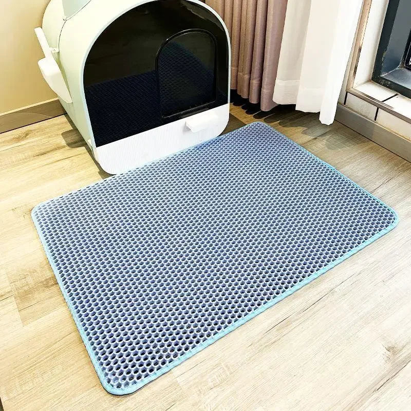 Double Layer Non-Slip Cat Litter Mat - Waterproof and Wear-Resistant Filter Mat for Easy Cleaning
