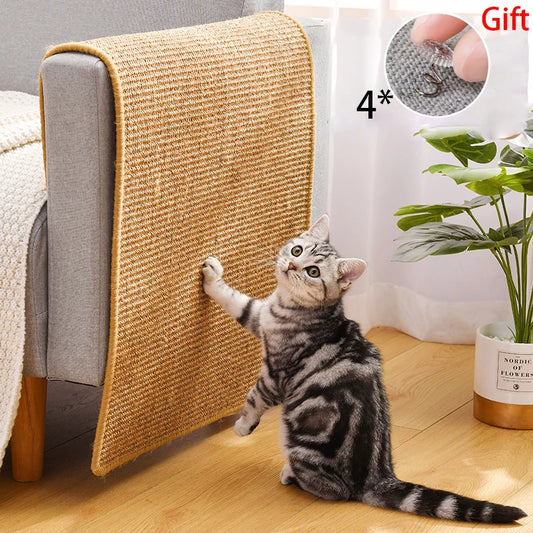 Sisal Cat Scratching Mat - Furniture Protector for Cats - Ideal for Nail Sharpening and Play