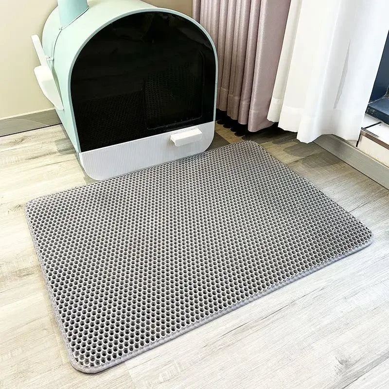 Double Layer Non-Slip Cat Litter Mat - Waterproof and Wear-Resistant Filter Mat for Easy Cleaning