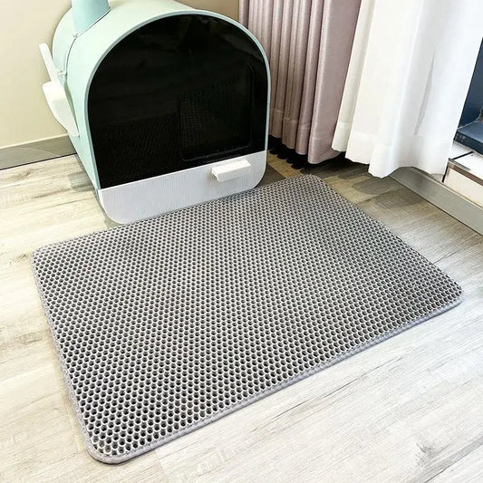 Double Layer Non-Slip Cat Litter Mat - Waterproof and Wear-Resistant Filter Mat for Easy Cleaning