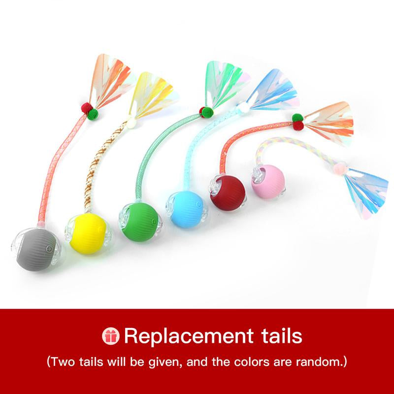 【Halloween Limited】 Mizusu Interactive Cat & Dog Teaser Toy with Two Additional Tails, Kitten Rolling Ball Toy, Pet Supplies, Dog & Cat Accessories Cute Dog Toys